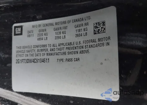 2012 Chevrolet Camaro 2Ss из США, поврежденный, VIN 2G1FT3DW4C9104611